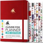 Clever Fox Planner 2nd Edition – Colorful Weekly & Monthly Goal Setting Planner, Habit Trackers, Time Management and Productivity Organizer, Gratitude Journal, Undated, A5, Lasts 1 Year – White
